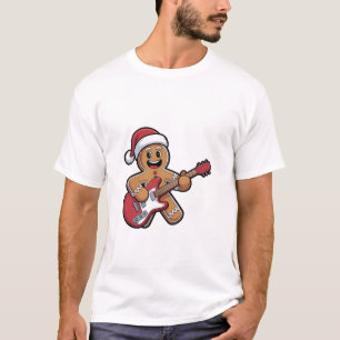 Gingerbread Man spielt E-Gitarre Weihnachten T-Shirt