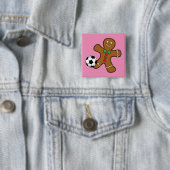 Gingerbread Man spielt Fußball Button (Beispiel)
