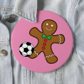 Gingerbread Man spielt Fußball Button (Beispiel)