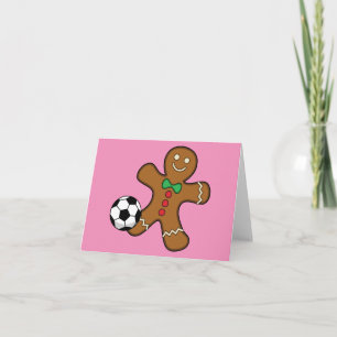 Gingerbread Man spielt Fußball Karte