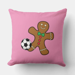 Gingerbread Man spielt Fußball Kissen
