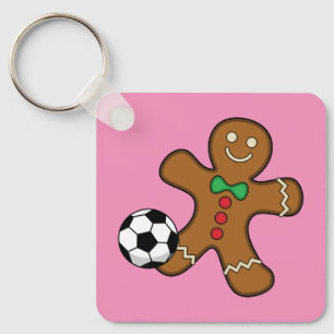Gingerbread Man spielt Fußball Schlüsselanhänger