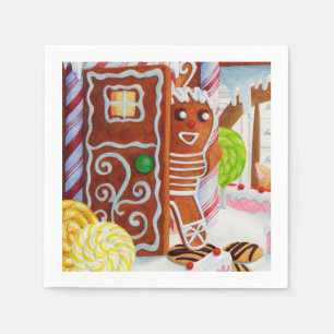 GINGERBREAD MAN Standard Cocktail Paper Napkins Serviette