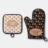 Gingerbread Man, Star & Candy Cane Cookie Muster Ofenhandschuh & Topflappen-Set (Vorderseite)