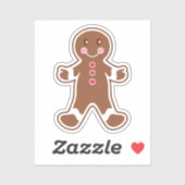 Gingerbread Man Sticker (Blatt)