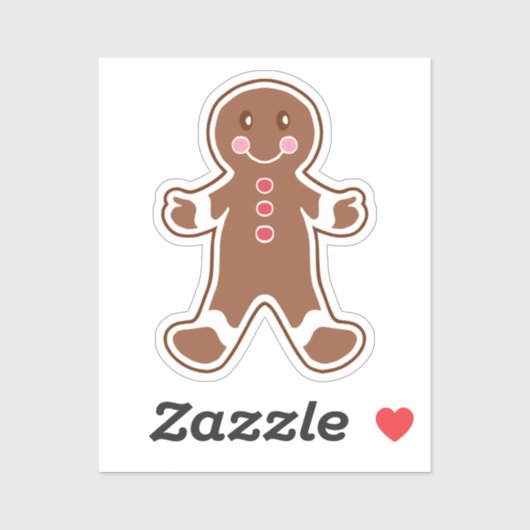 Gingerbread Man Sticker (Blatt)