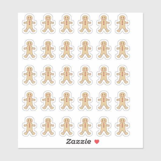 Gingerbread Man Stickers Aufkleber (Blatt)
