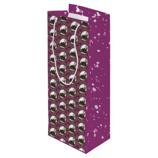 Gingerbread Man- Sugar Plum Geschenktüte Für Weinflaschen (Rückseite Schrägansicht)