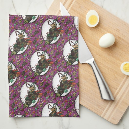 Gingerbread Man- Sugar Plum Geschirrtuch (Viertel Falte)