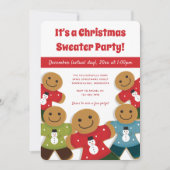 Gingerbread Man Sweater Party Weihnachten Einladung (Vorderseite)