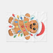 Gingerbread Man Tangled Christmas Lights  Fleecedecke (Vorderseite (Horizontal))