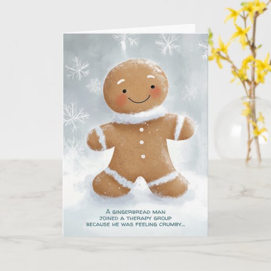 Gingerbread Man Therapy Weihnachten Karte (Gelbe Blume)