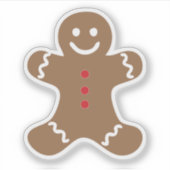 Gingerbread Man Transparent Aufkleber (Vorderseite)