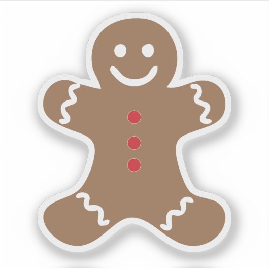 Gingerbread Man Transparent Aufkleber (Vorderseite)