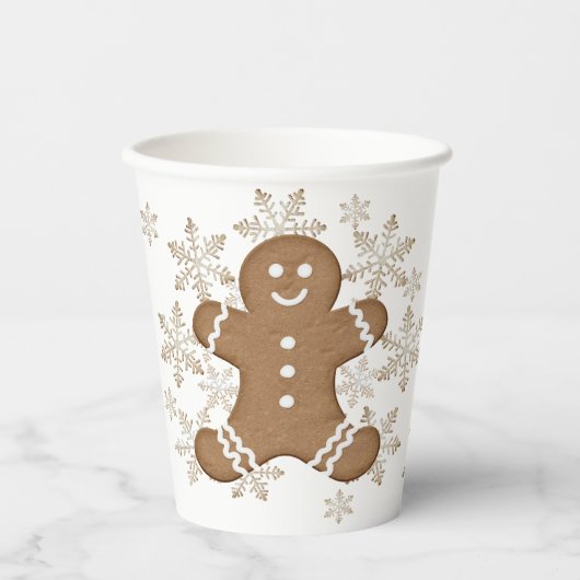 Gingerbread Man und Snowflake Cookies Pappbecher (Vorderseite)