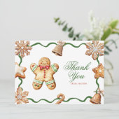 Gingerbread Man | Weihnachts-Baby Shower Dankeskarte (Stehend Vorderseite)