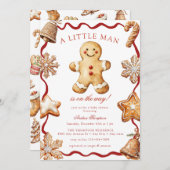 Gingerbread Man | Weihnachts-Baby Shower Einladung (Vorne/Hinten)