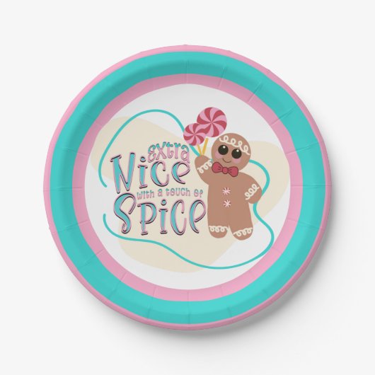 Gingerbread Man Weihnachts-Party-Teller Pappteller (Vorderseite)