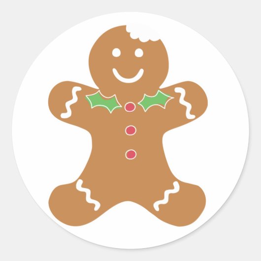 Gingerbread Man Weihnachtskleber Runder Aufkleber (Vorderseite)