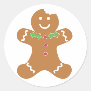 Gingerbread Man Weihnachtskleber Runder Aufkleber