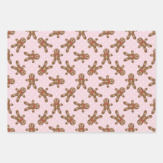Gingerbread Man Weihnachtskoch Geschenkpapier Set (Vorderseite)