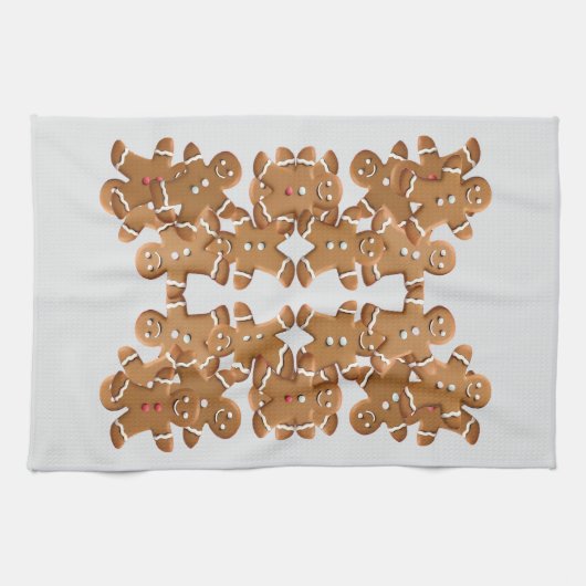 Gingerbread Man Weihnachtsplätzchen Urlaub Backen  Geschirrtuch (Horizontal)