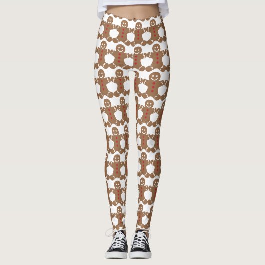 Gingerbread Man White Leggings (Vorderseite)