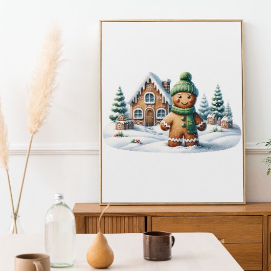 Gingerbread Man Winter Adventure Poster