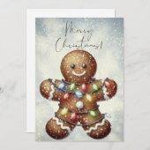 Gingerbread Man Winter Christmas Feiertagskarte (Vorne/Hinten)