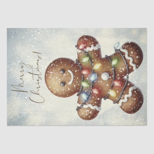 Gingerbread Man Winter Christmas Seidenpapier (Vorderseite)