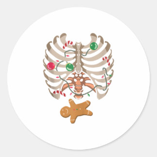 Gingerbread Man X-Ray Skeleton Knochen Chr Runder Aufkleber