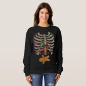 Gingerbread Man X Ray Skeleton Knochen Weihnachten Sweatshirt (Vorne ganz)