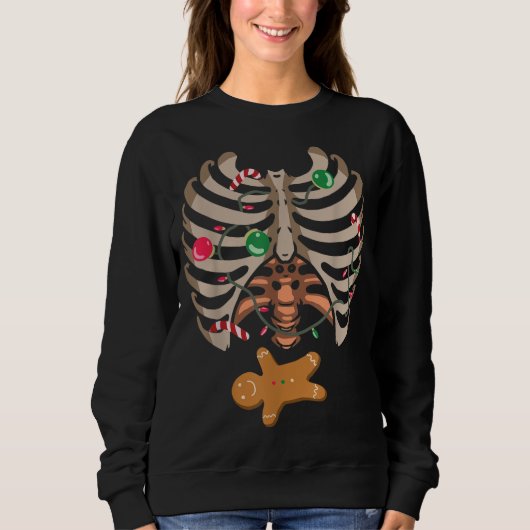 Gingerbread Man X Ray Skeleton Knochen Weihnachten Sweatshirt (Vorderseite)