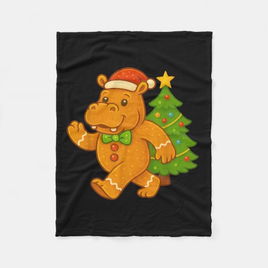 Gingerbread Mann Angesagte Weihnachtsmannmütze Hip Fleecedecke (Vorderseite)