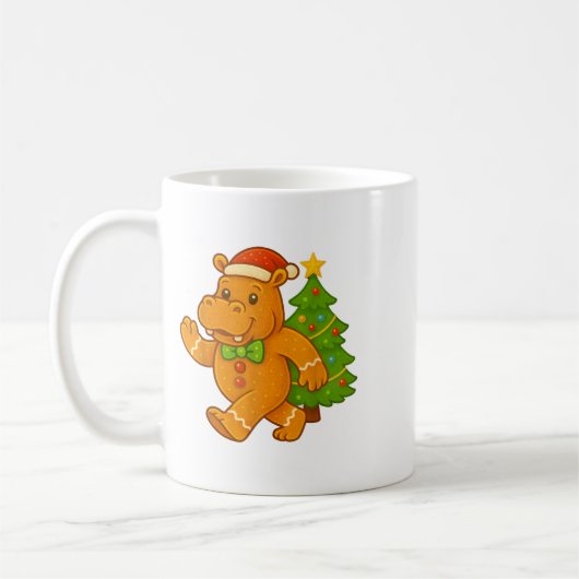 Gingerbread Mann Angesagte Weihnachtsmannmütze Hip Kaffeetasse (Links)