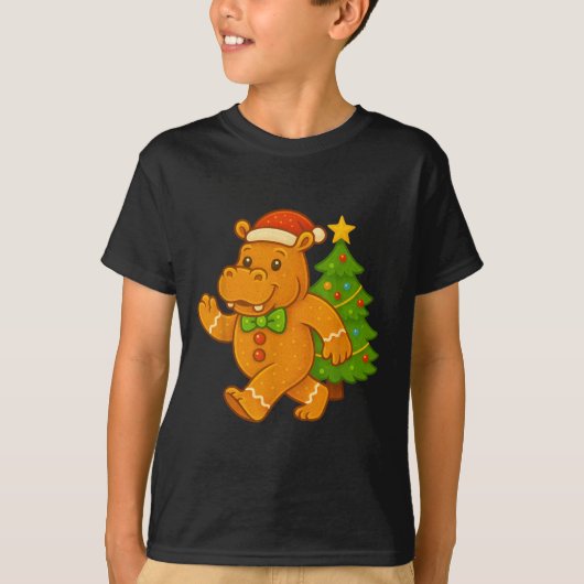 Gingerbread Mann Angesagte Weihnachtsmannmütze Hip T-Shirt (Vorderseite)