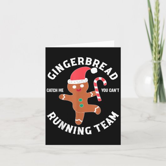 Gingerbread-Mann, der Team Funny läuft, kann man n Karte (Vorderseite)