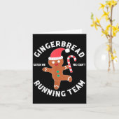 Gingerbread-Mann, der Team Funny läuft, kann man n Karte (Gelbe Blume)