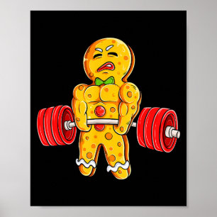 Gingerbread Mann Fitnessstudio Bodybuilding Gewich Poster