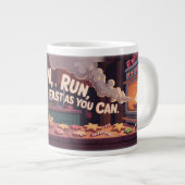 Gingerbread Mann Flucht Jumbo-Tasse (Vorderseite Rechts)