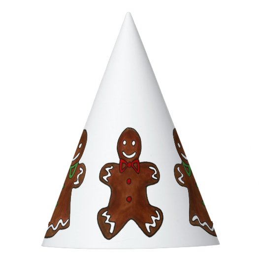 Gingerbread Mann Frau Weihnachtskekse Urlaub Partyhütchen (Vorderseite)