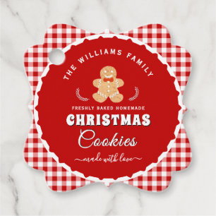 Gingerbread-Mann Gingham Weihnachtsplätzchen Anhän Geschenkanhänger