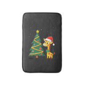 Gingerbread Mann Giraffe Weihnachtsmann Hut Weihna Badematte (Vorderseite Vertikal)