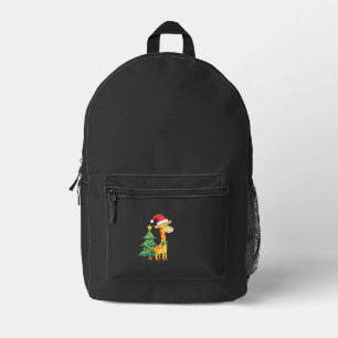Gingerbread Mann Giraffe Weihnachtsmann Hut Weihna Bedruckter Rucksack