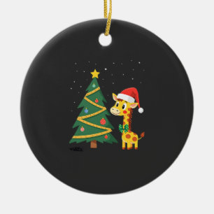Gingerbread Mann Giraffe Weihnachtsmann Hut Weihna Keramik Ornament