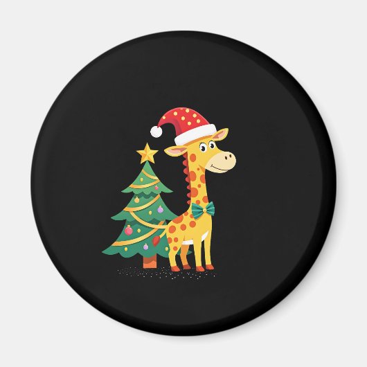 Gingerbread Mann Giraffe Weihnachtsmann Hut Weihna Magnet (Vorne)