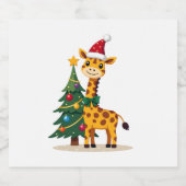 Gingerbread Mann Giraffe Weihnachtsmann Hut Weihna Schaumweinetikett (Einzelnes Label)