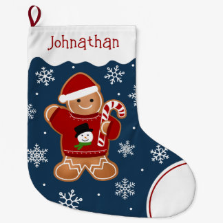 Gingerbread-Mann im Pullover Großer Weihnachtsstrumpf
