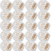 Gingerbread Mann Kariert Weihnachtskeks Aufkleber (Vorderseite)