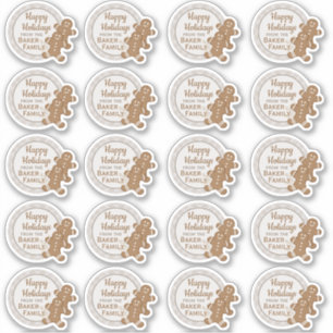 Gingerbread Mann Kariert Weihnachtskeks Aufkleber